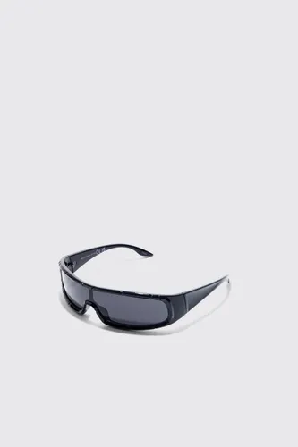 Men's Wrap Racer Sunglasses - Black - One Size, Black