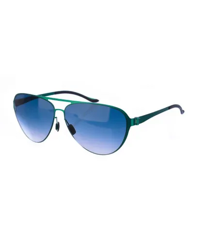 Mercedes Benz Mens oval-shaped metal sunglasses M1040 - Green - One