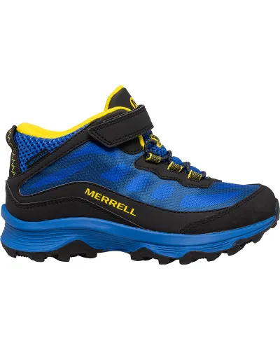 Merrell Moab Speed A/C Kids' Mid Waterproof Boots - Black/Royal/Yellow