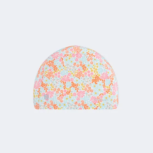 Mesh Swim Cap - Printed Fabric - Size S - Pantai Pink