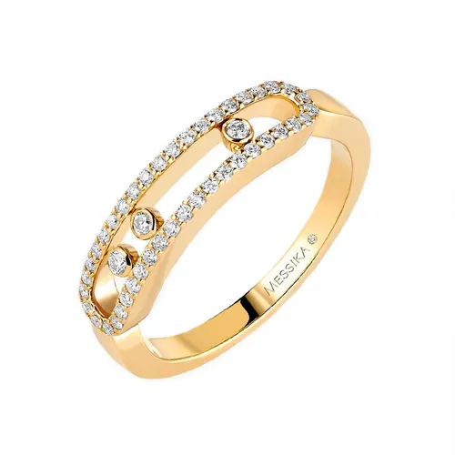 Messika Baby Move Pave 18ct Yellow Gold 0.25ct Diamond Ring - Q
