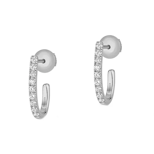 Messika Gatsby 18ct White Gold 0.17ct Diamond Pave XS Hoop Earrings - Gold