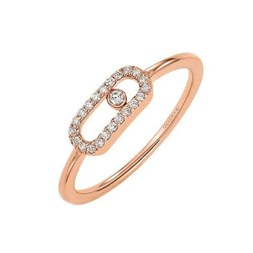 Messika Move Uno 18ct Rose Gold 0.09ct Diamond Ring - N