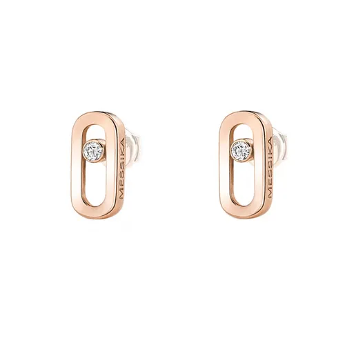 Messika Move Uno Plain 18ct Rose Gold Diamond Stud Earrings - Gold