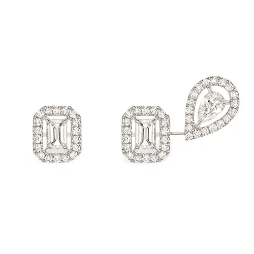Messika My Twin 1 + 2 18ct White Gold 0.45ct Diamond Stud Earrings - Gold