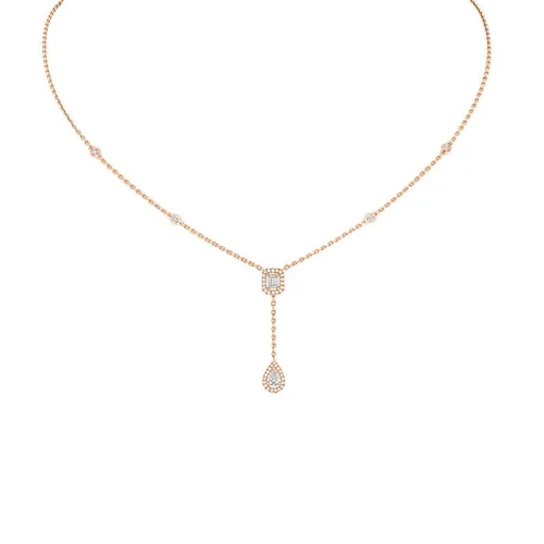 Messika My Twin 18ct Rose Gold 0.35ct Diamond Tie Necklace - Gold