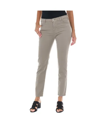 Met Womens Long denim pants made of elastic fabric 10DB50255-G239 woman - Brown Cotton