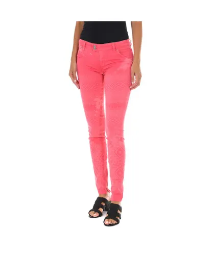 Met Womens Long denim pants made of elastic fabric 70DBF0518-G291 woman - Pink Cotton