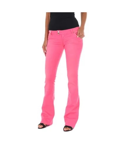 Met Womens Long denim pants with flared bottoms 10DBF0432-G290 woman - Pink Cotton
