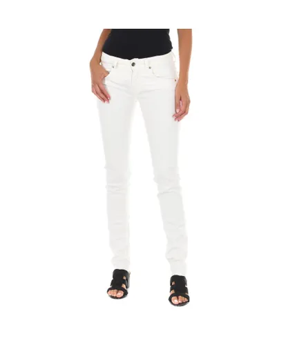 Met Womens Long jean pants with narrow cut hems 10DBF0475-B088 woman - White Cotton