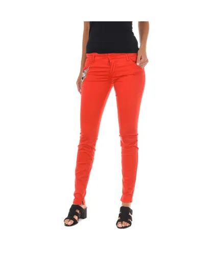 Met Womens Long trousers with narrow cut hems 70DBF0716-R295 woman - Red Cotton