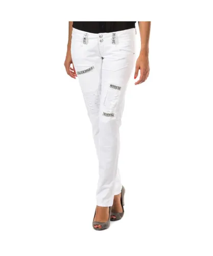 Met Womens Long trousers with skinny cut hems 10DBF0125 woman - White Cotton