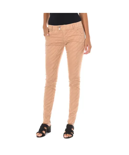 Met Womens Trousers Chino Pocket - Brown Cotton
