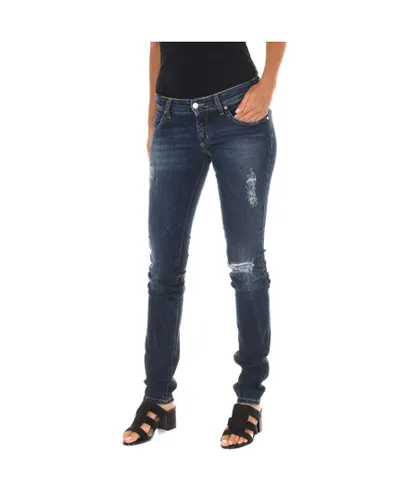 Met Womens Women Jeans 5 Pockets Regular fit Ankle length Blue Cotton