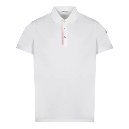 Metal Button Polo Shirt - White