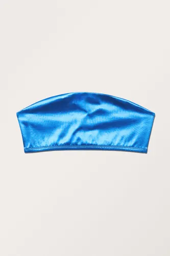 Metallic Bandeau Bikini Top - Blue