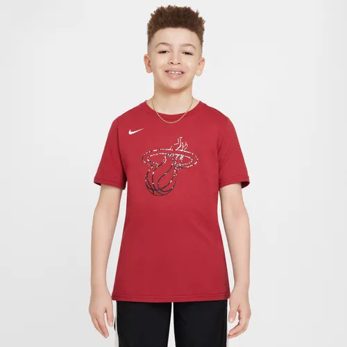 Miami Heat Essential Older Kids' (Boys') Nike NBA T-Shirt - Red - Cotton
