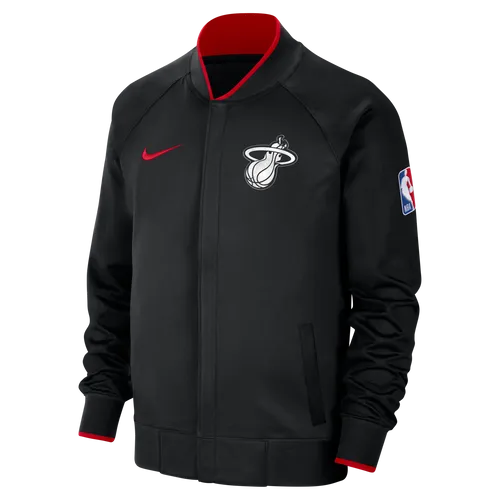 Miami Heat Showtime City Edition Men's Nike Dri-FIT Full-Zip Long-Sleeve Jacket - Black - Polyester