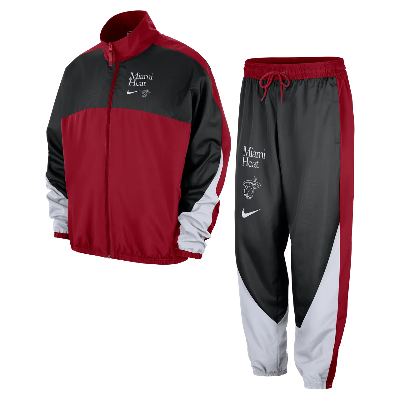 Miami Heat Starting 5 Courtside Men's Nike NBA Graphic Tracksuit - Red - Polyester