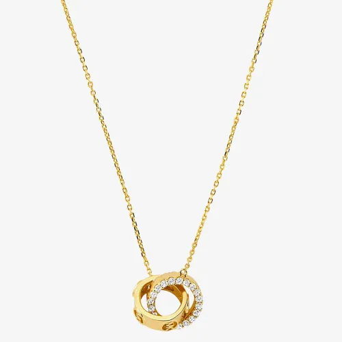 Michael Kors 14K Gold-Plated Interlocking Necklace MKC1554AN710