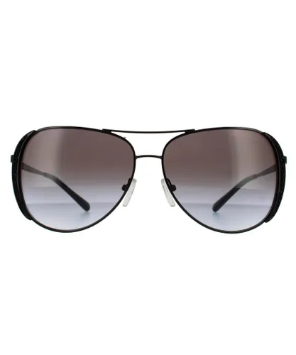 Michael Kors Aviator Womens Black Dark Grey Gradient Sunglasses - One