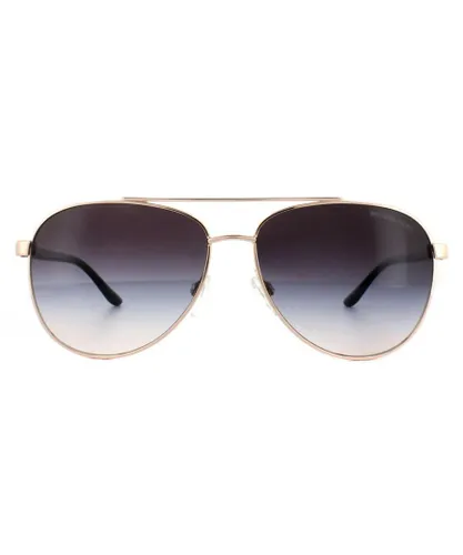 Michael Kors Aviator Womens Rose Gold Brown Gradient Sunglasses Metal - One