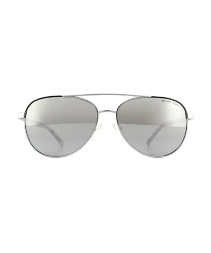 Michael Kors Aviator Womens Silver Mirror Sunglasses Metal - One