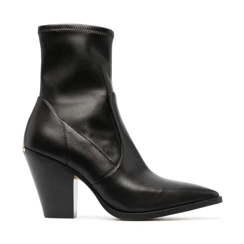 Michael Kors , Black Dover Heeled Bootie Ankle Boots ,Black female, Sizes: