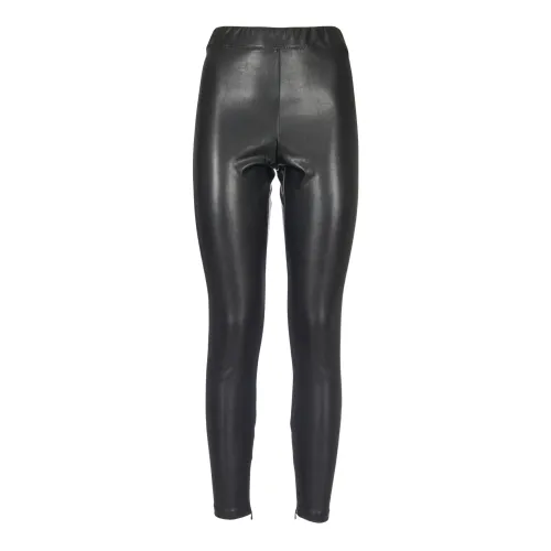Michael Kors , Black Leather Effect Slim Fit Trousers ,Black female, Sizes: