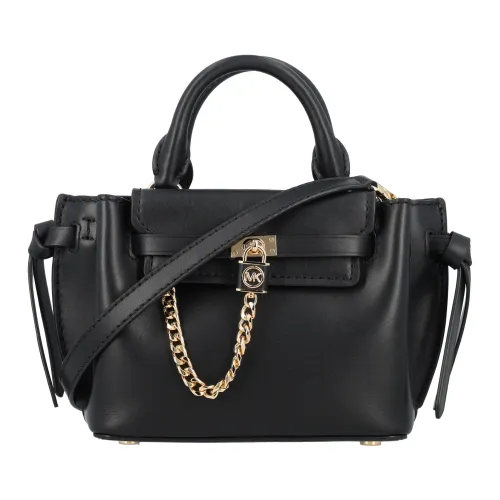 Michael Kors , Black Leather Handbag with Buckle Closure ,Black female, Sizes: ONE SIZE