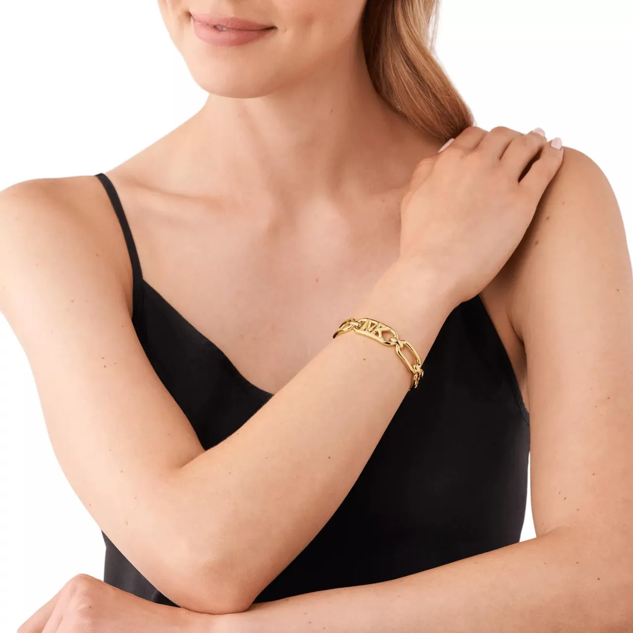 Michael Kors Bracelets - 14K Gold-Plated Frozen Empire Link Cuff Bracelet - gold - Bracelets for ladies