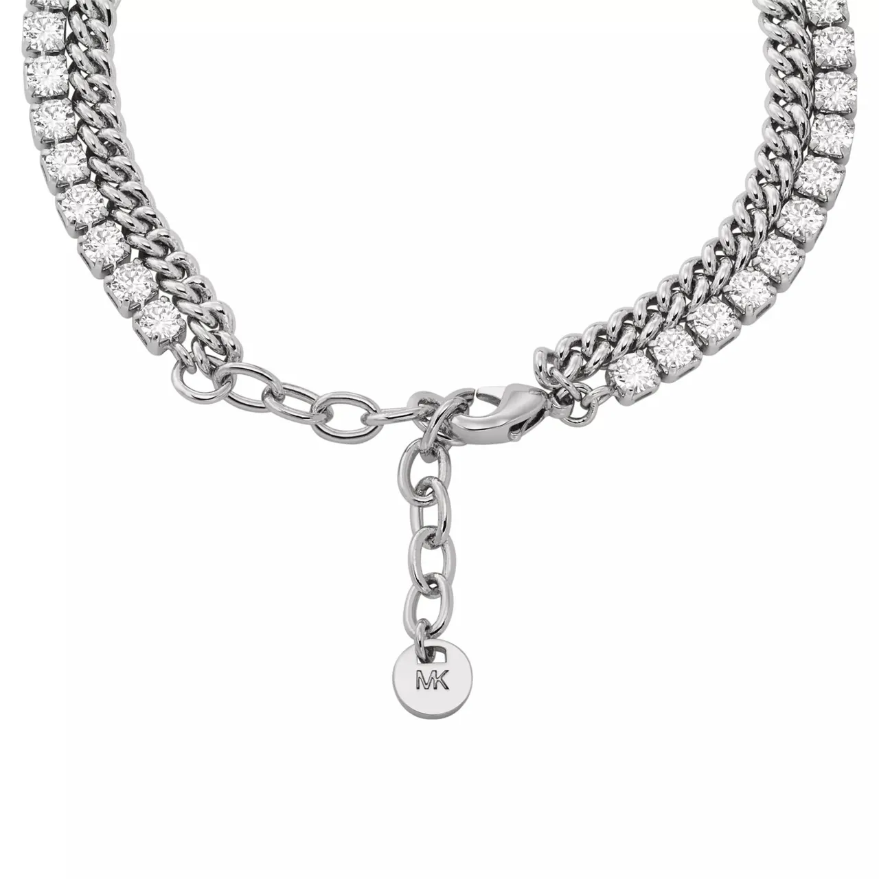 Michael Kors Bracelets - Platinum-Plated Mixed Tennis Double Layer Bracelet - silver - Bracelets for ladies