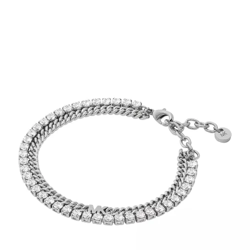Michael Kors Bracelets - Platinum-Plated Mixed Tennis Double Layer Bracelet - silver - Bracelets for ladies