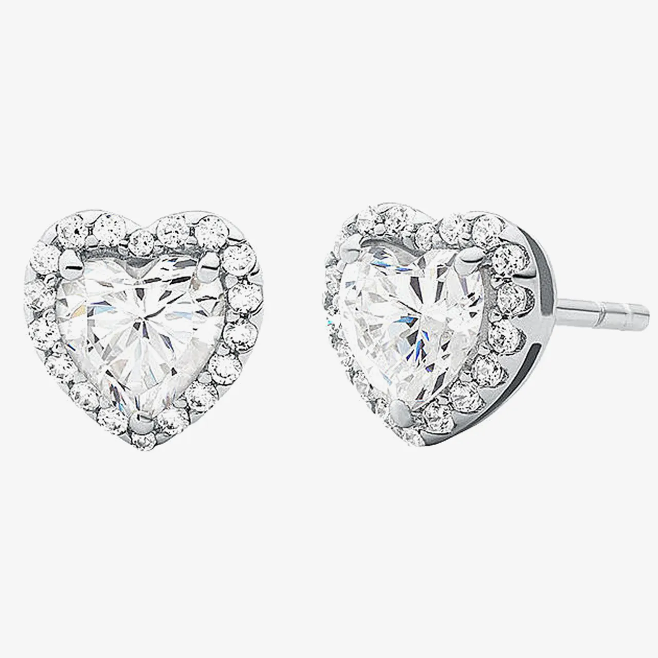 Michael Kors Brilliance Silver Heart Cluster Stud Earrings MKC1519AN040