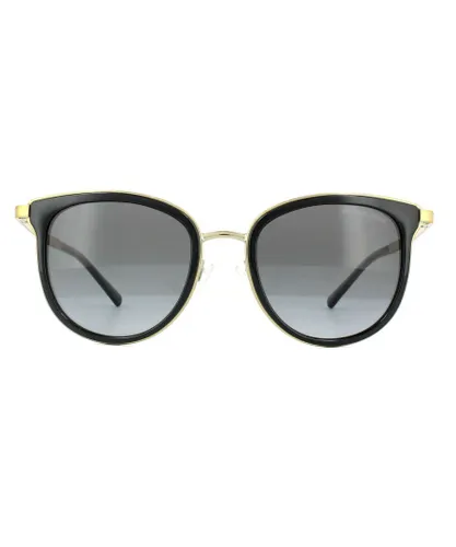 Michael Kors Cat Eye Womens Black Gold Grey Gradient Polarized Sunglasses Metal - One