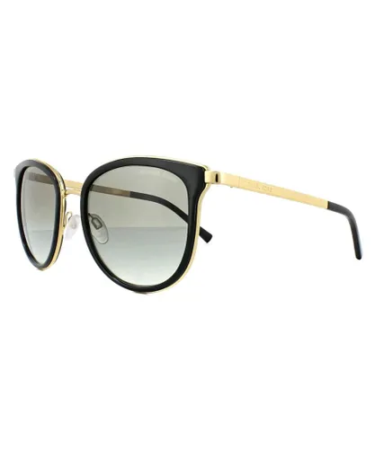 Michael Kors Cat Eye Womens Black Gold Grey Gradient Sunglasses Metal - One