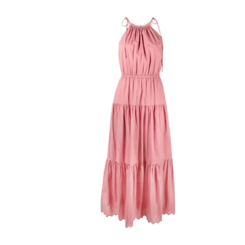 Michael Kors , Cotton lawn halter dress ,Pink female, Sizes: