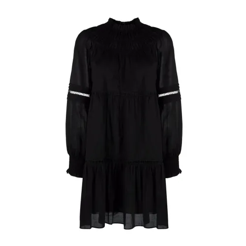 Michael Kors , Cotton lawn tiered dress ,Black female, Sizes: