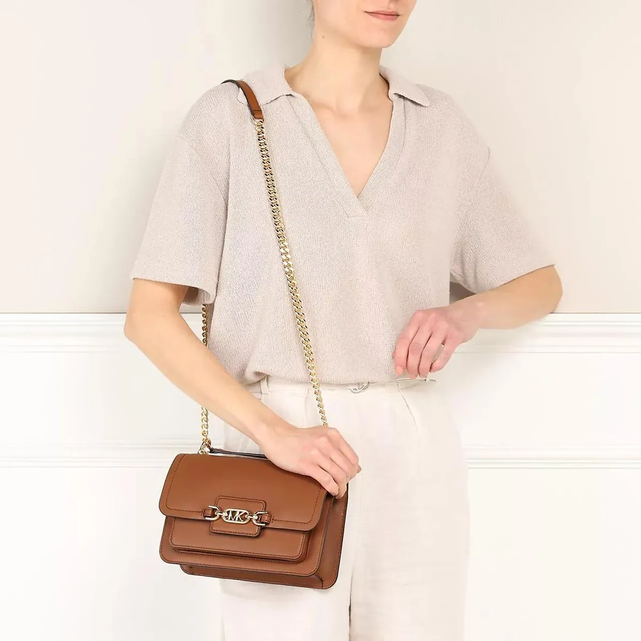 Michael Kors Crossbody Bags - Heather Large Shoulder - brown - Crossbody Bags for ladies