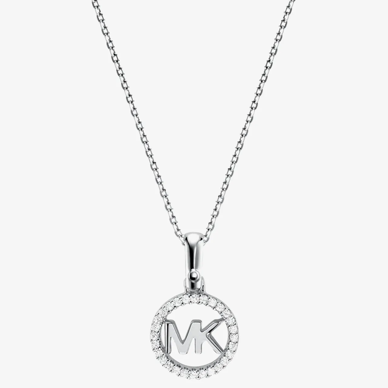 Michael Kors Custom Sterling Silver Logo Starter Necklace MKC1108AN040