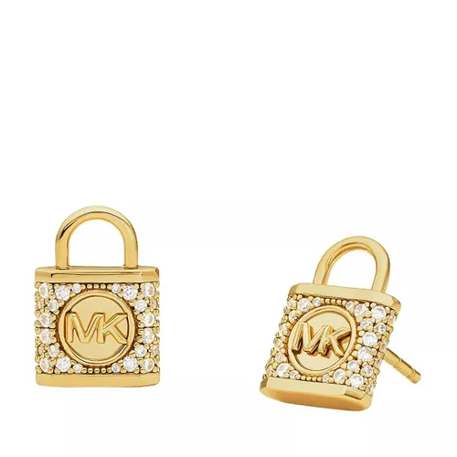 Michael Kors Earrings - 14K Gold-Plated Sterling Silver Pavé Lock Stud Ear - gold - Earrings for ladies