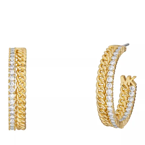 Michael Kors Earrings - Michael Kors 14K Gold-Plated Chain Hoop Earrings - gold - Earrings for ladies