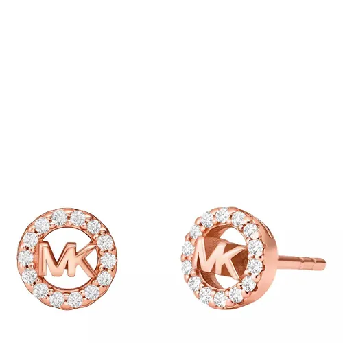Michael Kors Earrings - Michael Kors 14K Rose Gold Sterling Silver Logo St - gold - Earrings for ladies