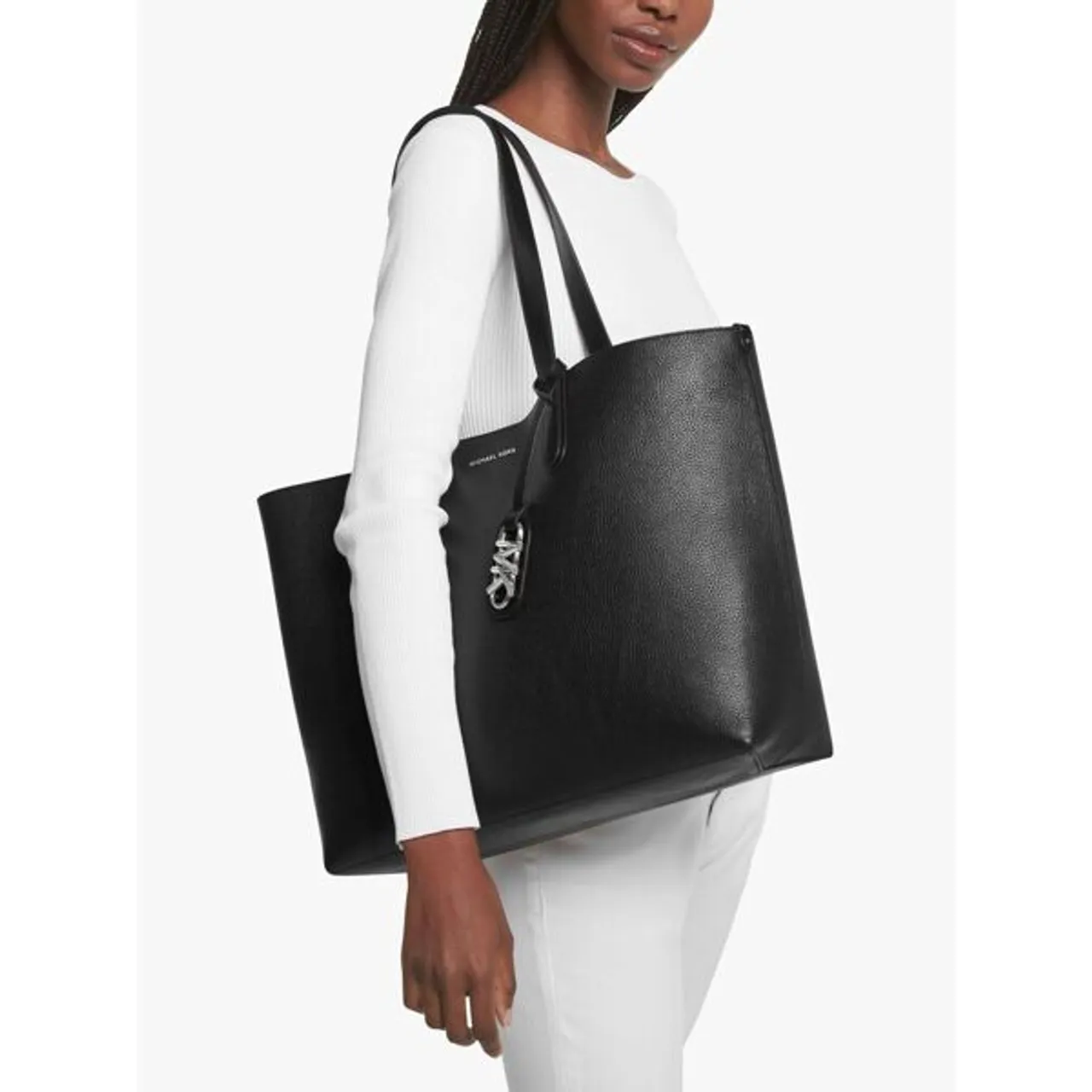 Michael Kors Eliza Leather Tote Bag - Black - Female