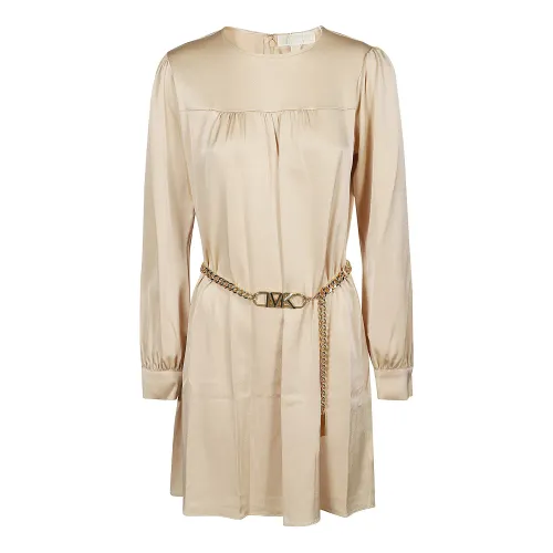 Michael Kors , Empire Chain Mini Dress ,Beige female, Sizes: