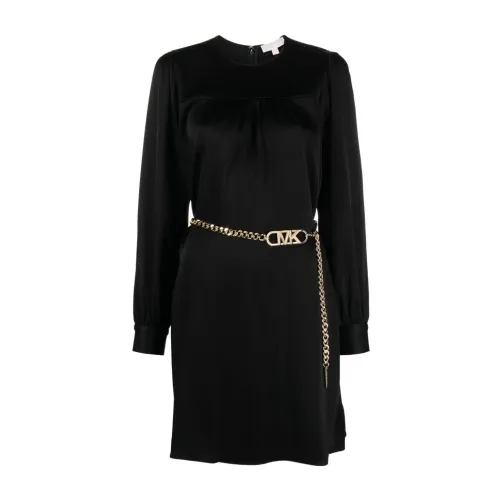 Michael Kors , Empire Chain Mini Dress Black ,Black female, Sizes: