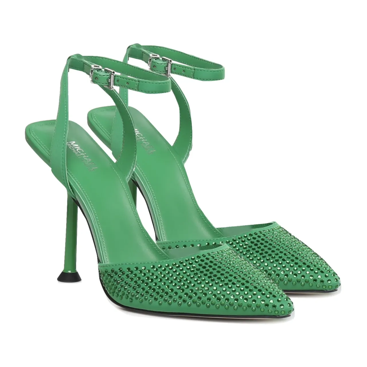 Michael Kors , Green Rhinestone Heel Sandals ,Green female, Sizes: