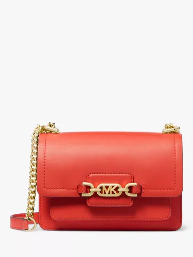 Michael Kors Heather Small Leather Cross Body Bag, Spiced Coral - Spiced Coral - Female