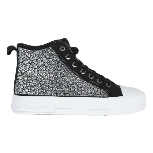 Michael Kors , High-top EVY Sneakers with Rhinestones ,Black female, Sizes: