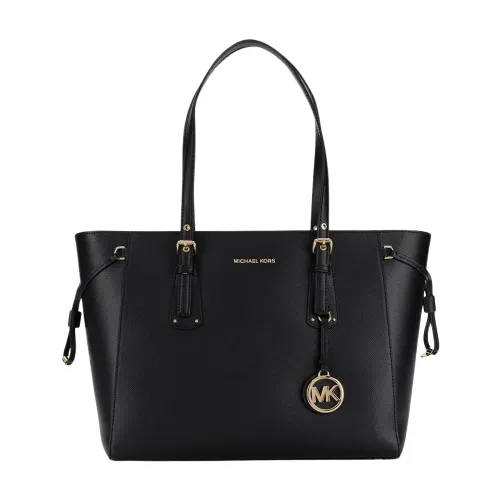 Michael Kors , Leather Tote Bag with Adjustable Handles ,Black female, Sizes: ONE SIZE